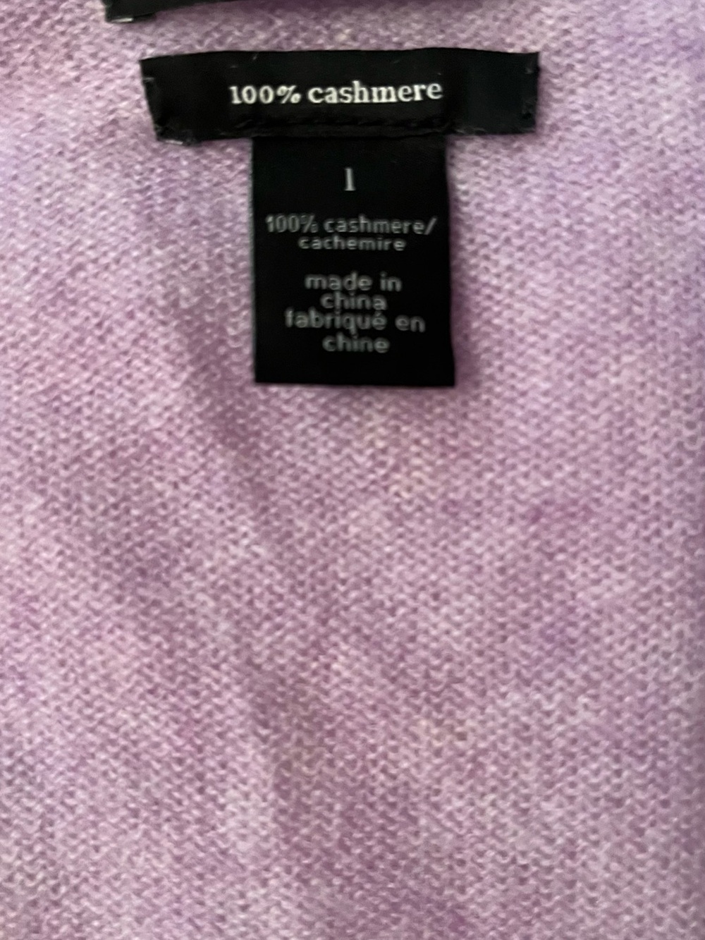Halogen cashmere oversized v-neck sweater lavender, large - Picture 4 of 4